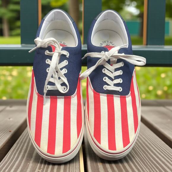 Polo by Ralph Lauren Other - Ralph Lauren Polo “Thornton” Flag Stripe Canvas Sneakers Men’s 13D Patriotic USA